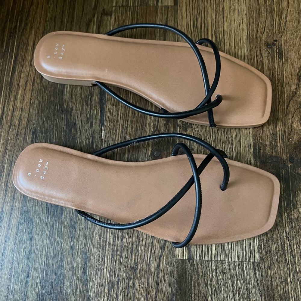 Black Strappy Sandals Size 10 Brand New